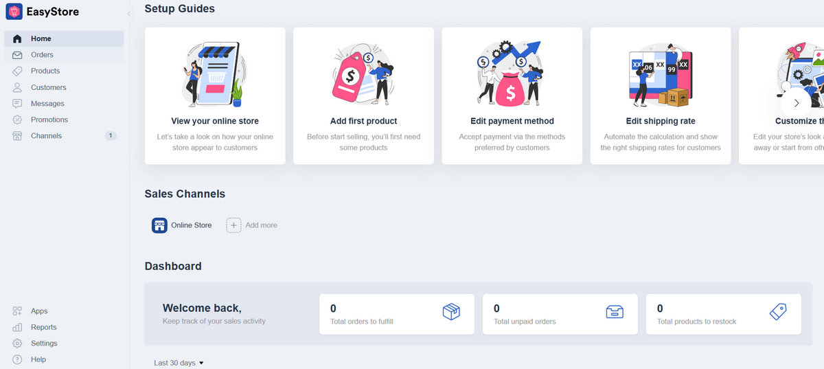 Easystore - Customer-centric Interface for easy managing